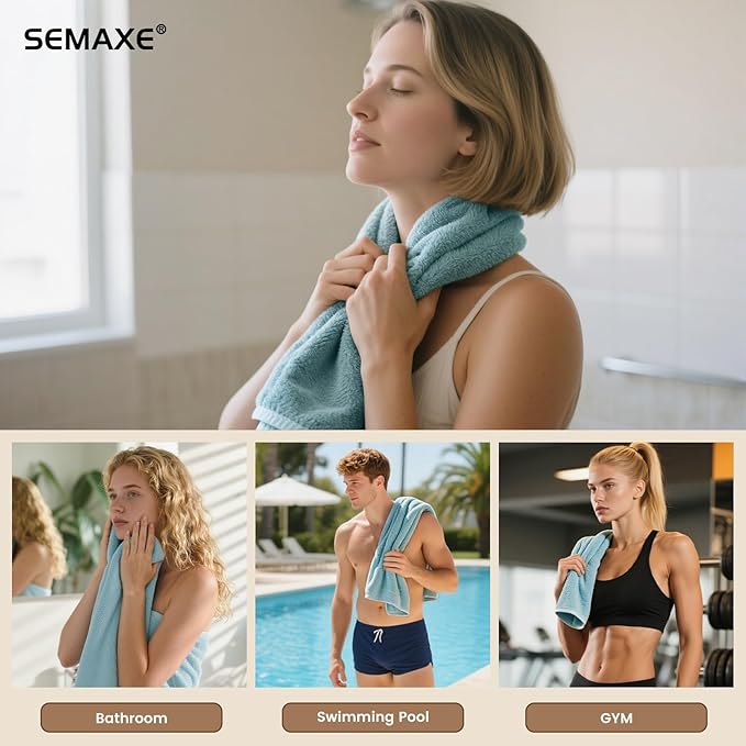 SEMAXE 12 Pack Hand Towels for Bathroom, 100% Cotton Towels - Image 6