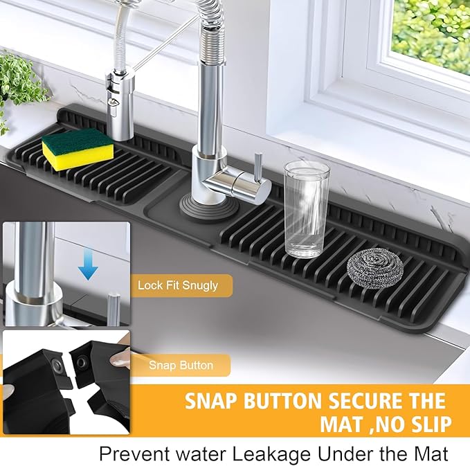 24-Inch Kitchen Sink Splash Guard Mat | 7° Slope - Image 2