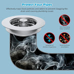 Hibbent All Metal Stainless Steel 3 in 1 Kitchen Sink Drain Strainer, Upgraded - Image 6