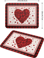 Giwawa Love Heart Dish Drying Mat 18x24 inch Valentines Day Red Rose Flowers - Image 2