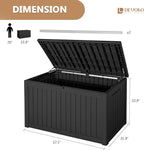 Devoko XXL 230 Gallon Resin Large Deck Box Waterproof Outdoor Storage Box Loackable for Patio Furniture Cushions and Garden Tools(230 Gallon, Black) - Image 2