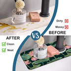 Lotus Pond Pattern Sink Splash Guard Faucet Mat Lotus Flowers Leaves Super - Image 6