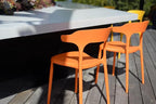 Modern Stackable Dining Chair Set, No Assembly, Plastic Chair, Patio Chair, Suitable for Indoor and Outdoor Cafes and Restaurants, Set of 4 (Orange) - Image 5