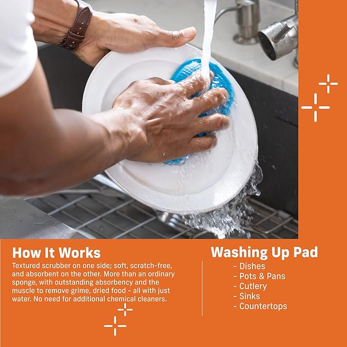 E-Cloth Washing Up Pad, Premium Microfiber Non-Scratch Kitchen Dish Scrubber - Image 7