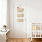 Dahey Over The Door Hanging Basket 3-Tier Woven Boho Wall Mounted Storage - Image 6