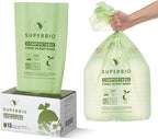 SUPERBIO 13 Gallon Compostable Kitchen Waste Bags, 1 Pack, Flat top Food Scrap by SUPERBIOCOMPOSTABLEBAGS