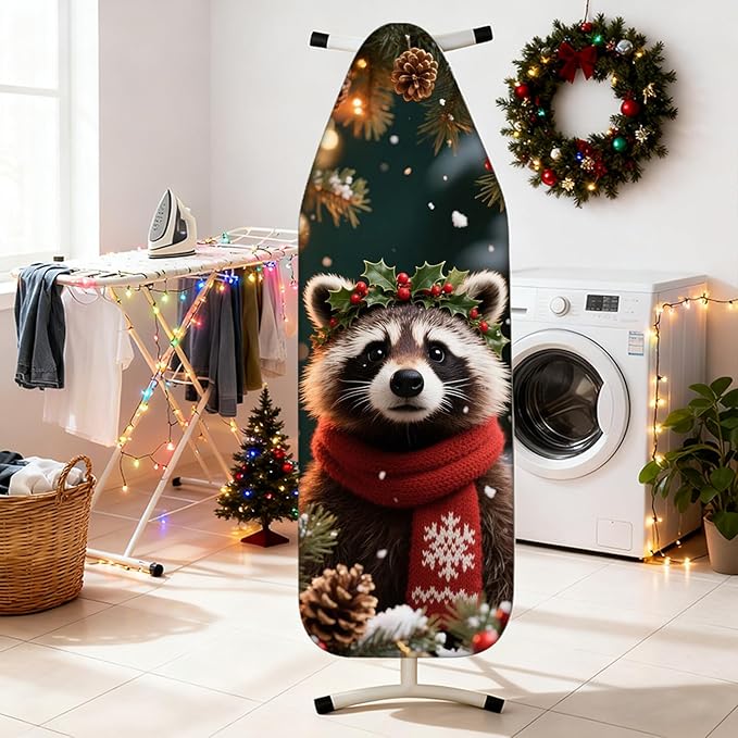 Nuxovilar Ironing Board Covers Winter Raccoon Pattern Polyester 15x54 Inches - Image 2