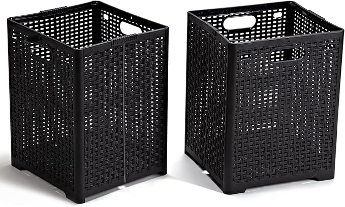 42L Collapsible Plastic Laundry Baskets, Foldable Laundry Hamper by Eslite