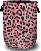 Pink Leopard Laundry Basket, Laundry Hamper Collapsible Oxford Cloth by ANTJOO