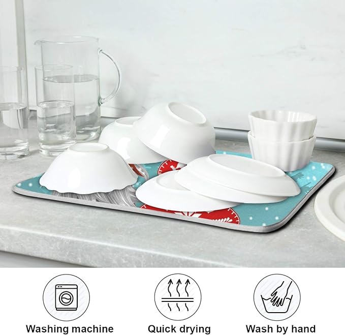 Super Absorbent Dish Drying Mat, Microfiber Fast-Drying Dish Mat, Kitchen Dish - Image 7