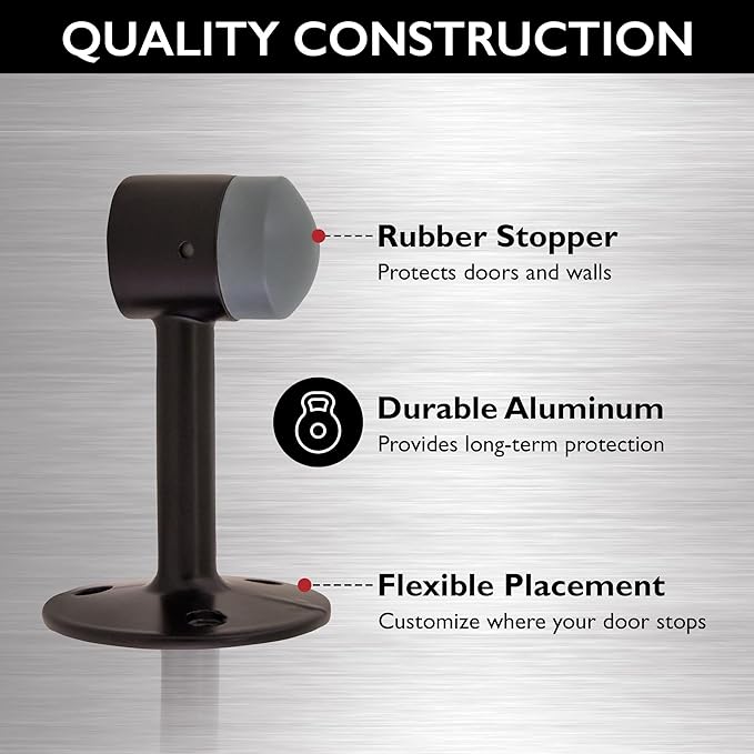 Design House 189308-ORB Gooseneck Door Stop Wall Protector - Image 3