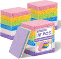 18 Pack Compressed Cellulose Sponges, 6 Color Assorted Kitchen Cleaning Sponges by Unknown