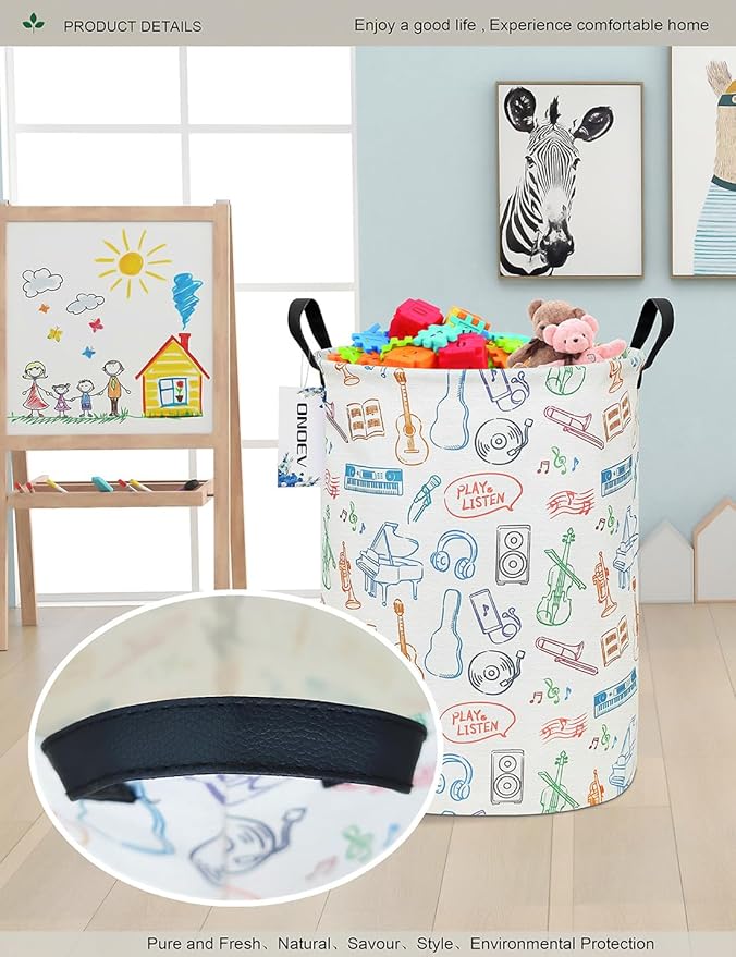 Round waterproof laundry basket, gift basket, suitable - Image 6