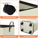 Laundry Basket with Wheels, Collapsible Laundry Baskets, Laundry Hamper with - Image 5