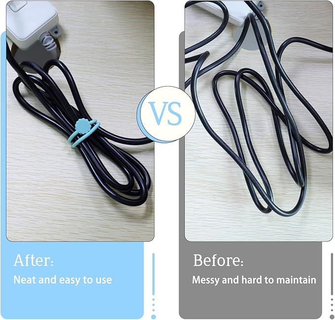 Rich&Ray Silicone Magnetic Cable Ties, Reusable Phone Cord Organizer, Magnetic - Image 3
