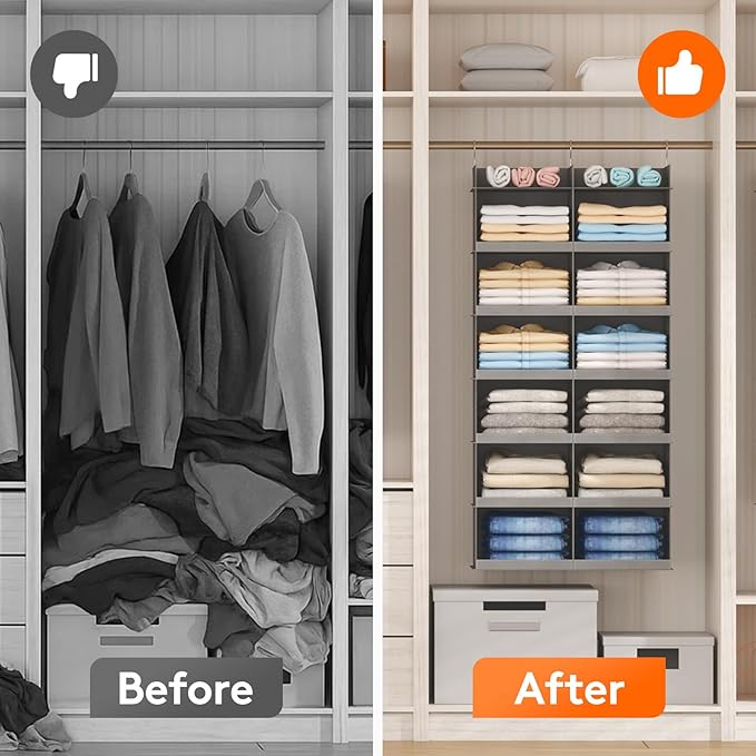 Lifewit Dual-Row Shelf Hanging Closet Organizer and Storage, Clothes Shelves - Image 8