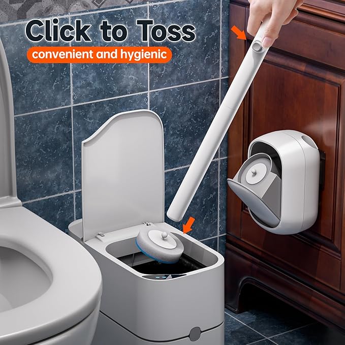 CTIME Disposable Toilet Brush Family Set Includes 60 Brush Heads, a Stylish - Image 5