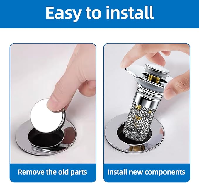 Bathroom Sink Drain Strainer, Pop-up Sink Drain Strainer - Image 5
