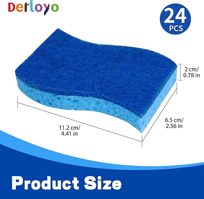 Non Scratch Scrub Sponges, Dual Sided Cleaning Sponges - Image 2