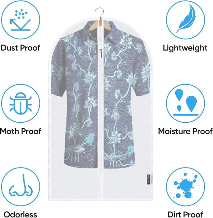 BALEINE 40'' Translucent Garment Bags, 2 Packs PEVA Dress Bag - Image 3