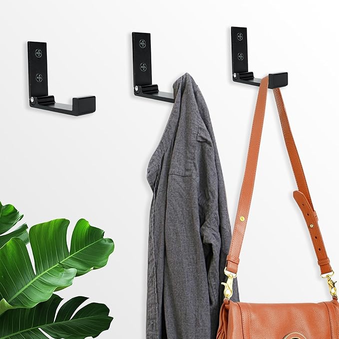 Aynoo Folding Coat Hooks, Metal Heavy Duty Coat Towel Hooks, Wall Mounted - Image 3