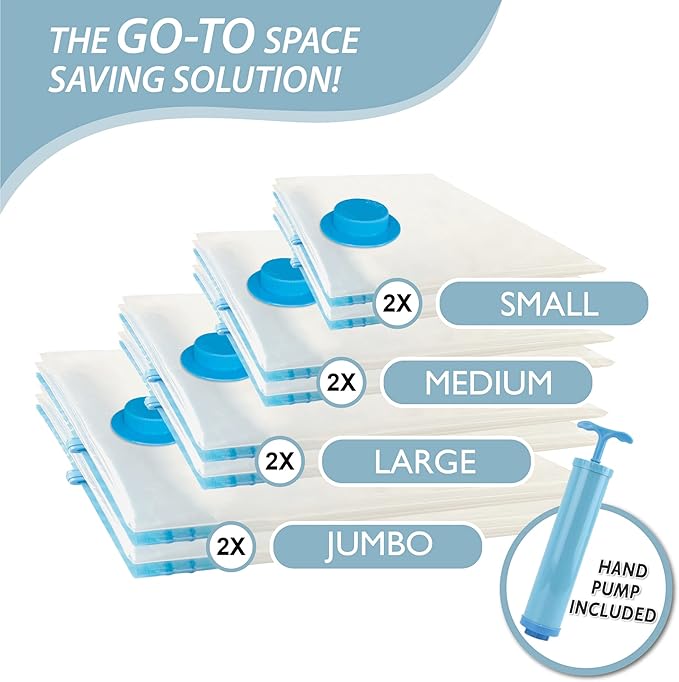Cozy Essential Vacuum Storage Bags, Compression Space Saver Bags - Image 4
