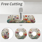 Kitchen Sink Splash Guard，wildflowers-in the meadow Faucet Mat Sink - Image 5