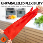 Vgo 2-Pairs Dishwashing Gloves, Reusable Household Gloves, Long Sleeve - Image 3