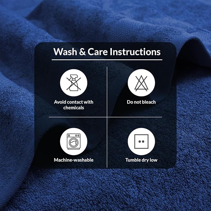 Infinitee Xclusives Luxury 100% Ring-Spun Cotton Bath Towels Set of 4 – Soft - Image 9