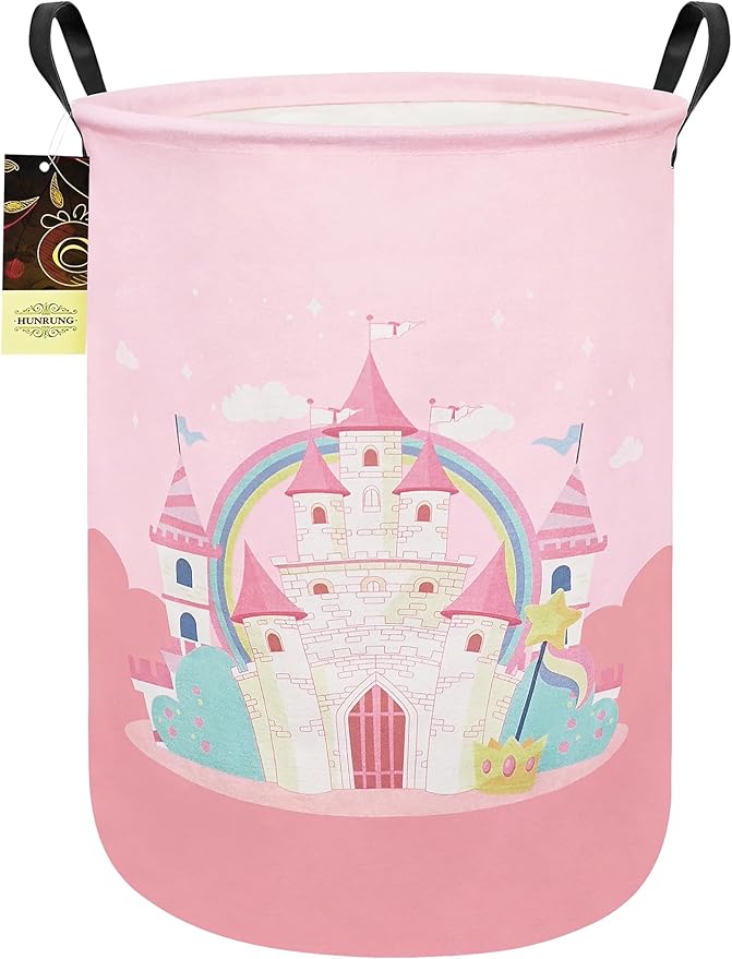 HUNRUNG Laundry Hamper, Large Canvas Fabric Lightweight Storage Basket Toy by HUNRUNG