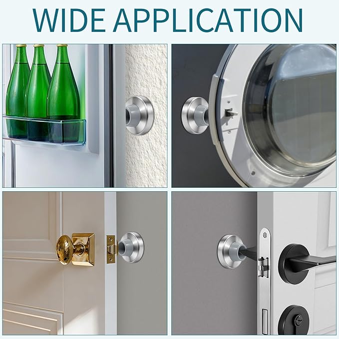 6 Pack Concave Wall Door Bumper Stopper, 304 Stainless Steel Wall Mount - Image 7