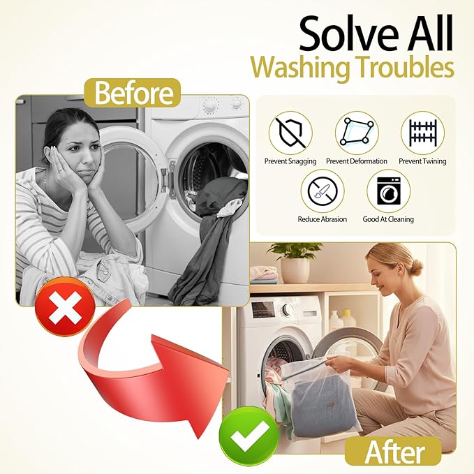 4Pcs Small Mesh Laundry Bags for Delicates Hanging Mini 12 x 10 Inches Durable - Image 8