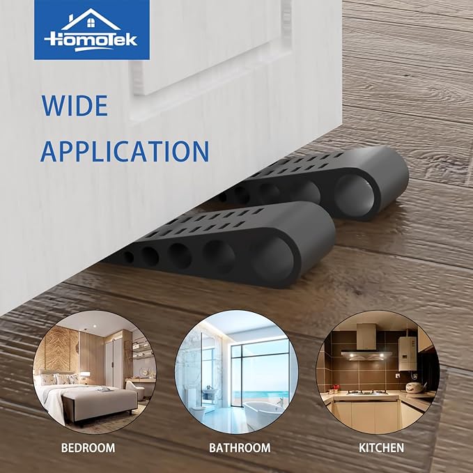 HOMOTEK 2 Pack Wedge Rubber Door Stops Door Chucks Stoppers Wall Protector - Image 6