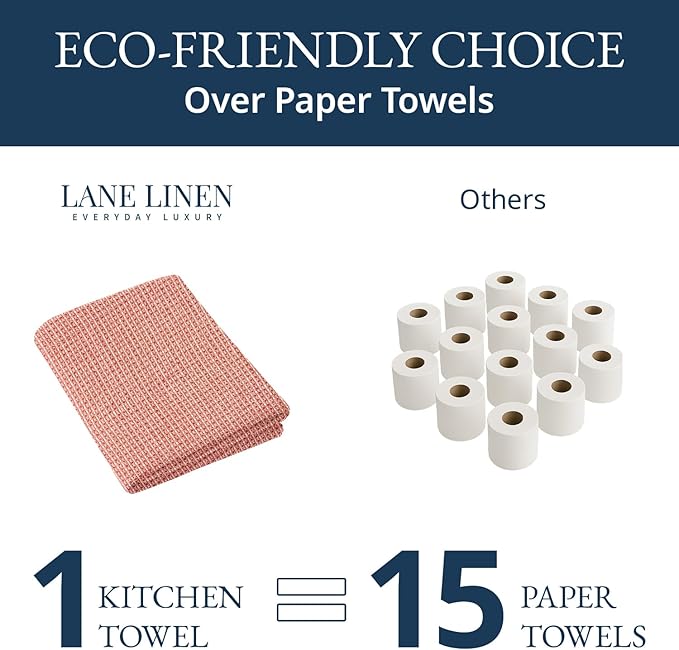 LANE LINEN 100% Cotton Kitchen Towels Set, Quick-Drying Dish Towels, Tea Towels - Image 7