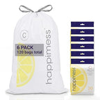 happimess 13.2 Gallon Drawstring Trash Bags, Lemon Scent, Heavy Duty MDPE Liners by Happimess
