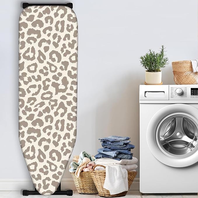 Nuxovilar Beige & Gray Leopard Print Pattern Ironing Board Cover, 15×54 inch - Image 3