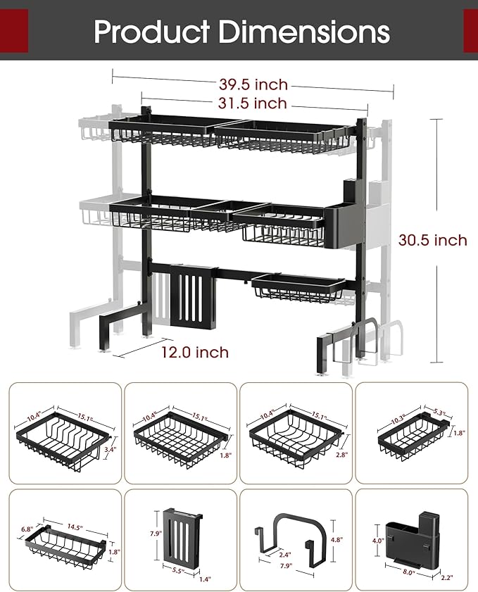 Over The Sink Dish Drying Rack - Image 6