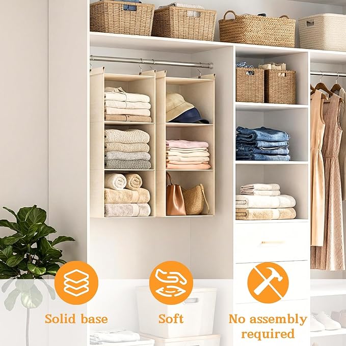 Ofiray-home Hanging Closet Organizer, 3-Tier Breathable Storage Bags - Image 5