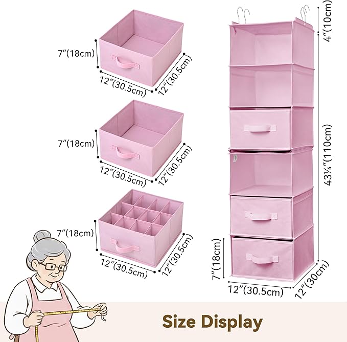 GRANNY SAYS Hanging Closet Organizer 6-Shelf, Separable to 2 Pack 3-Shelf - Image 3