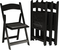 300 Black Resin Stackable Folding Chair - Comfortable Black Foldable Chair - Folding Chairs with Padded Seats - Indoor/Outdoor Folding Chairs for Events - Lightweight Foldable Chairs (300 Pack) by Simplex