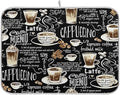 Coffee Black Dish Drying Mat for Kitchen Coffee Beans Maker Cappuccino Latte by Wamika