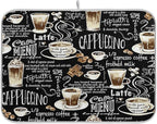 Coffee Black Dish Drying Mat for Kitchen Coffee Beans Maker Cappuccino Latte by Wamika
