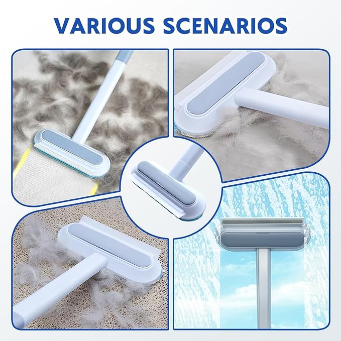 Pet Hair Remover Brush with 17-inch Handle, 4-in-1 Cat and Dog Hair Removal Tool - Image 5