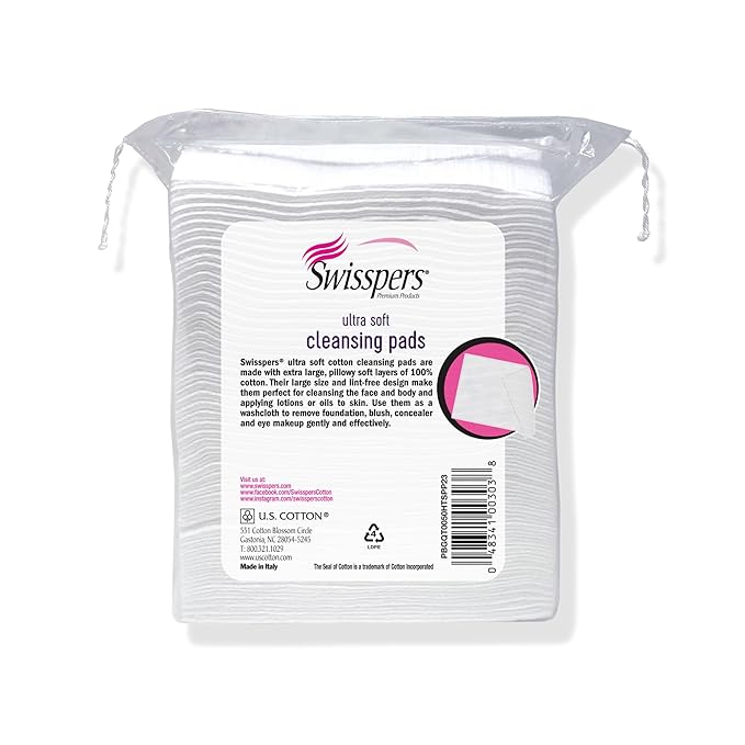 Swisspers Premium Facial Cleansing Pad, 100% Cotton, Ultra Soft, Extra Large - Image 8