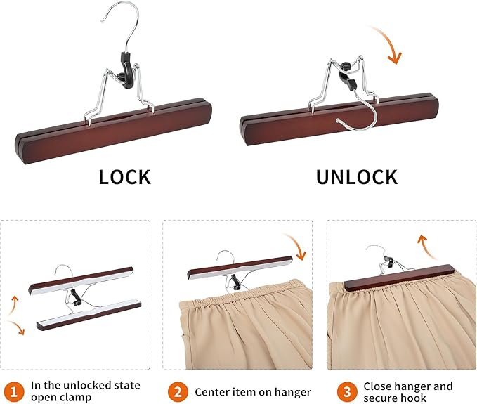 Amazon Basics Wooden Pants Hangers - Image 2