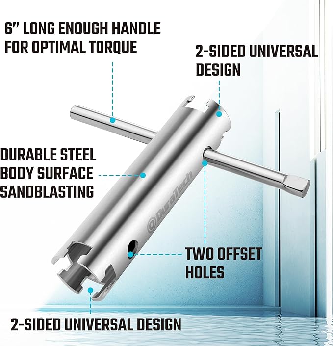 DURATECH Long Reach Basket Strainer Wrench, Universal Sink Strainer Wrench - Image 4