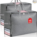 2Pack 105L Extra Large Blanket Comforter Storage Bags, Foldable Storage Bags by Eunhdet
