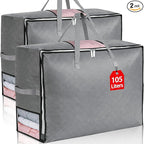 2Pack 105L Extra Large Blanket Comforter Storage Bags, Foldable Storage Bags by Eunhdet