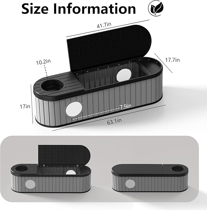 DRATO Outdoor Storage Box, Resin Deck Storage Box Waterproof Patio Storage Box for Indoor & Outdoor Use - Image 3