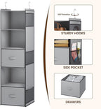 YOUDENOVA Hanging Closet Organizer, 5 Tier Hanging Closet Shelves - Image 4